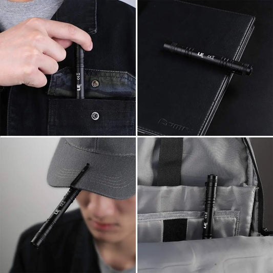 Portable Mini LED Pen Flashlight Pocket Waterproof Handheld Torch Light for Outdoor Camping Hiking Car Repair Emergency Home Use