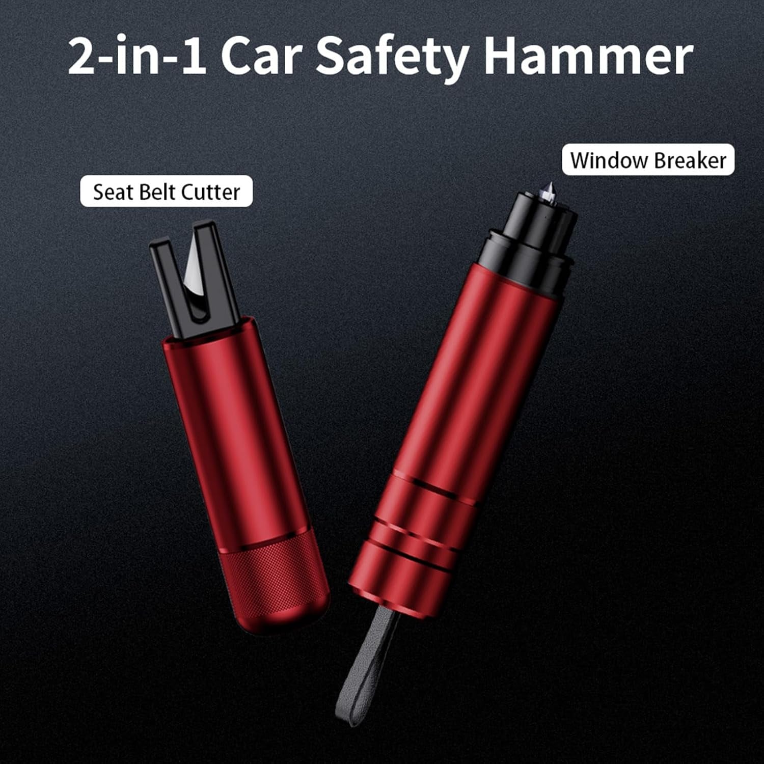 4 Pack Breeker Glass Breaker, 2-In-1 Car Window Breaker and Seatbelt Cutter, Car Emergency Escape Tool under Water and Land, Car Safety Hammer Window Glass Breaker