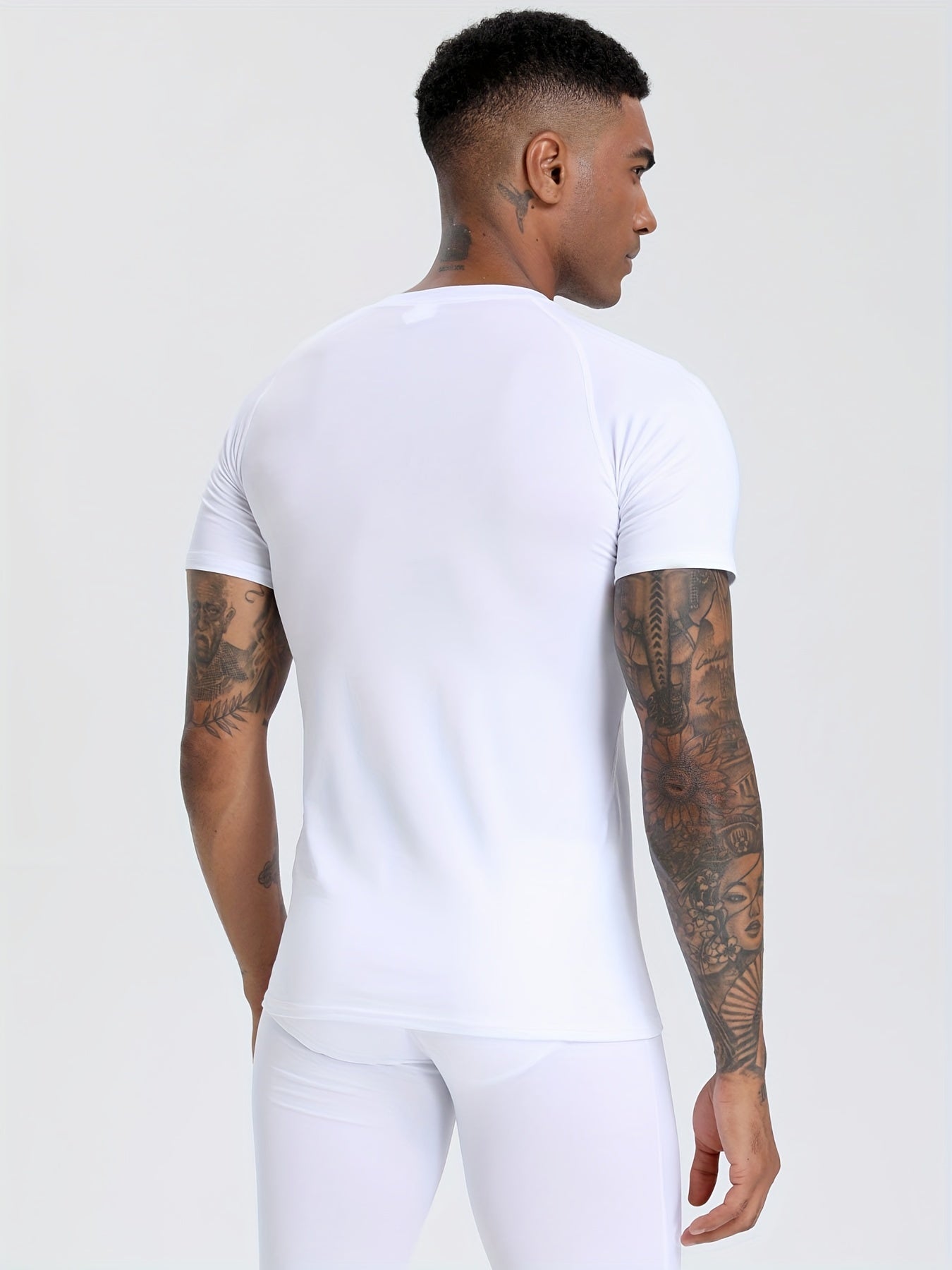 3pcs Men's Quick-Dry Compression T-Shirts - Stretch-Fit, Sweat-Wicking, Short Sleeve Athletic Shirts for Running, Basketball, and Fitness Training, Breathable Polyester-Spandex Blend Fabric, Gym Shirts