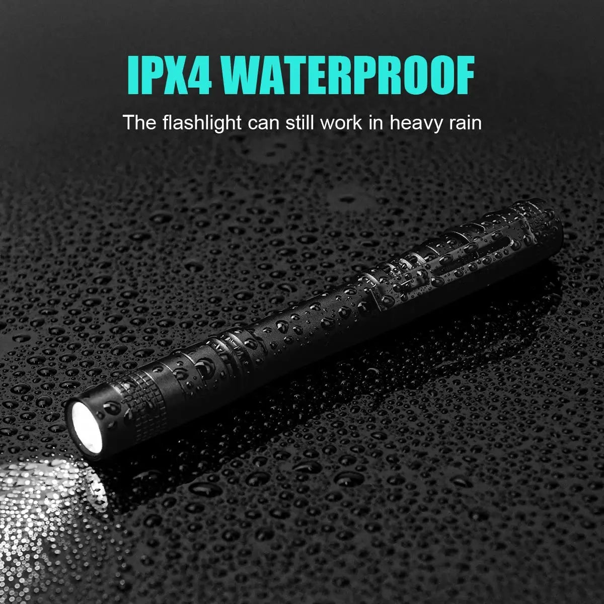Portable Mini LED Pen Flashlight Pocket Waterproof Handheld Torch Light for Outdoor Camping Hiking Car Repair Emergency Home Use