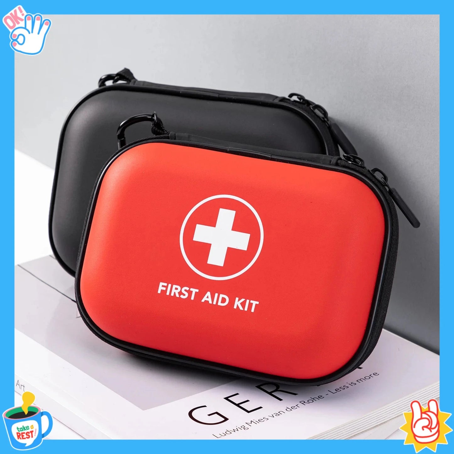 Outdoor Family Convenient First Aid Kit PU Waterproof Medical Kit Car First Aid Kit Epidemic Prevention Life Saving Kit