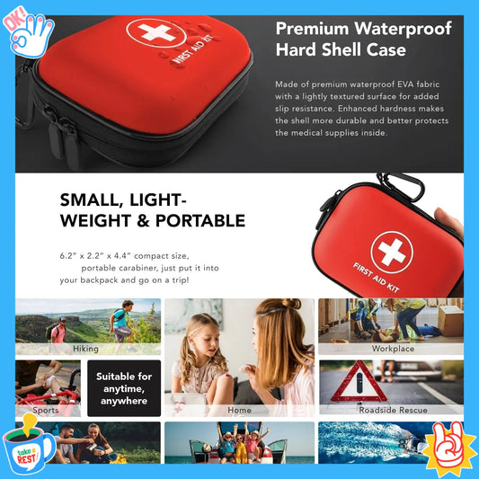 Outdoor Family Convenient First Aid Kit PU Waterproof Medical Kit Car First Aid Kit Epidemic Prevention Life Saving Kit