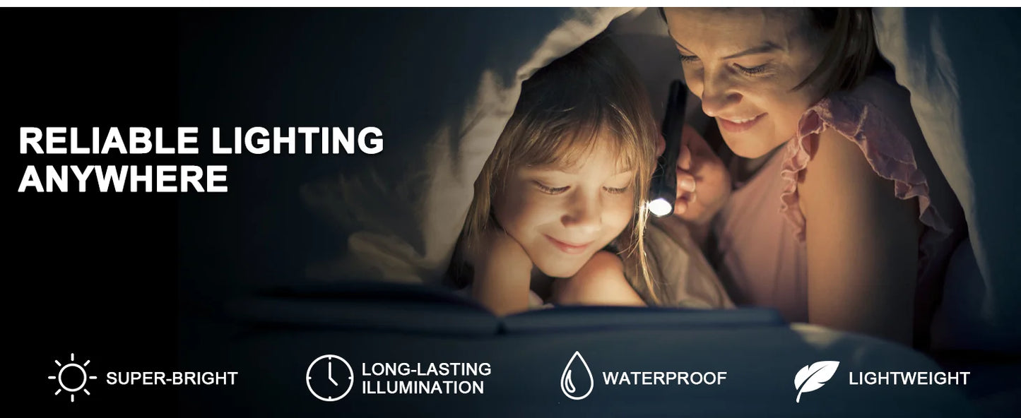 Portable Mini LED Pen Flashlight Pocket Waterproof Handheld Torch Light for Outdoor Camping Hiking Car Repair Emergency Home Use