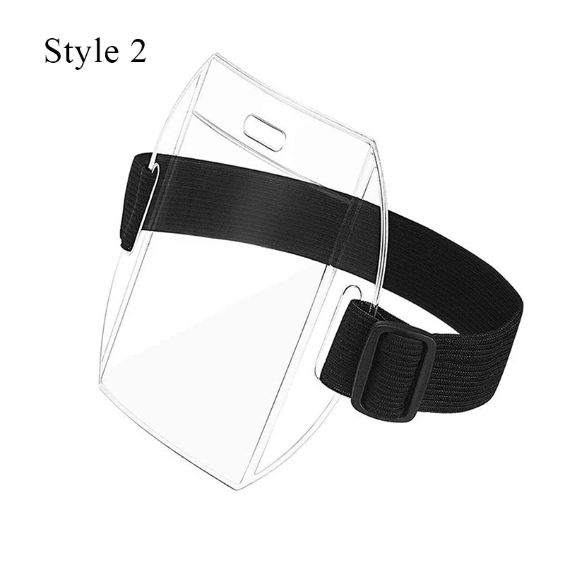 1pc/3pcs Arm Badge Holder Armband ID Card Badge Holder With Black Adjustable Strap For Work Pass, Universal Size
