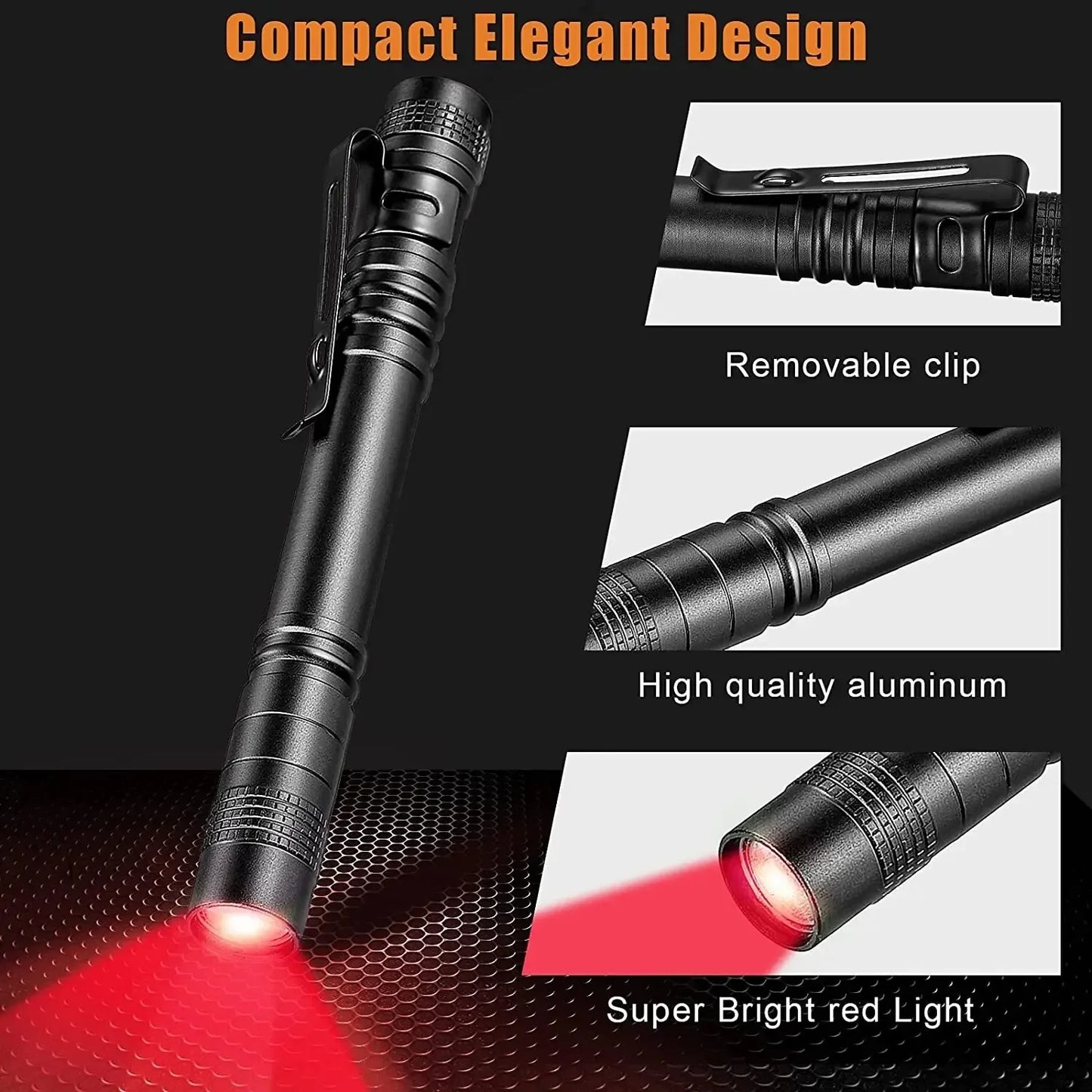 Portable Mini LED Pen Flashlight Pocket Waterproof Handheld Torch Light for Outdoor Camping Hiking Car Repair Emergency Home Use