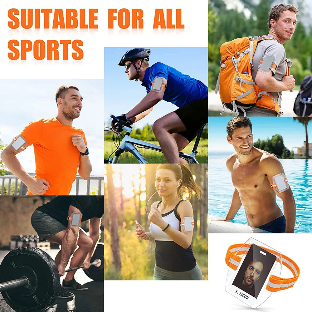 1pc/3pcs Arm Badge Holder Armband ID Card Badge Holder With Black Adjustable Strap For Work Pass, Universal Size