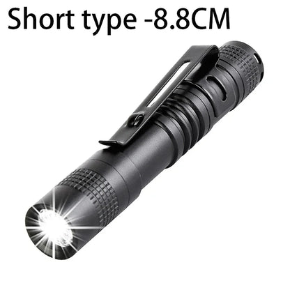 Portable Mini LED Pen Flashlight Pocket Waterproof Handheld Torch Light for Outdoor Camping Hiking Car Repair Emergency Home Use