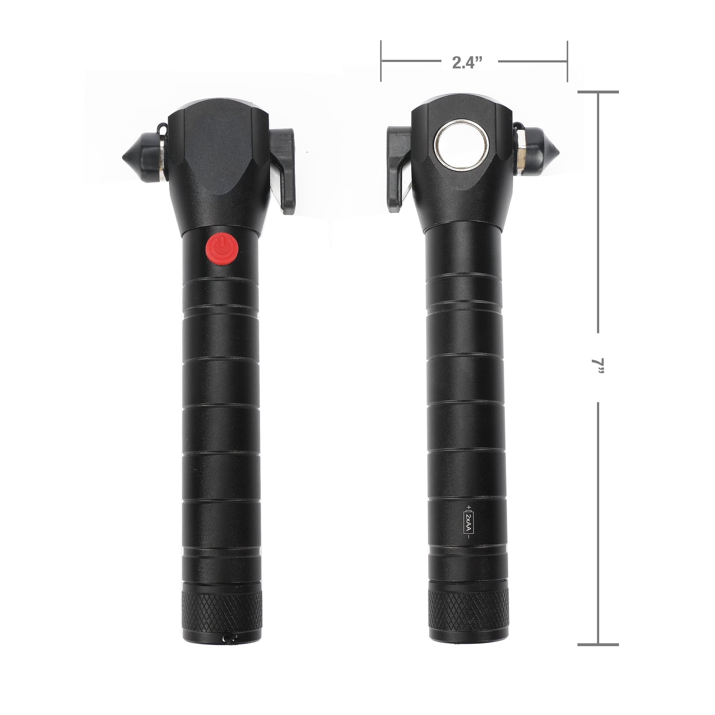 (2 Pack)  3-In-1 LED Flashlight, Seatbelt Cutter, and Window Breaker Multi-Tool