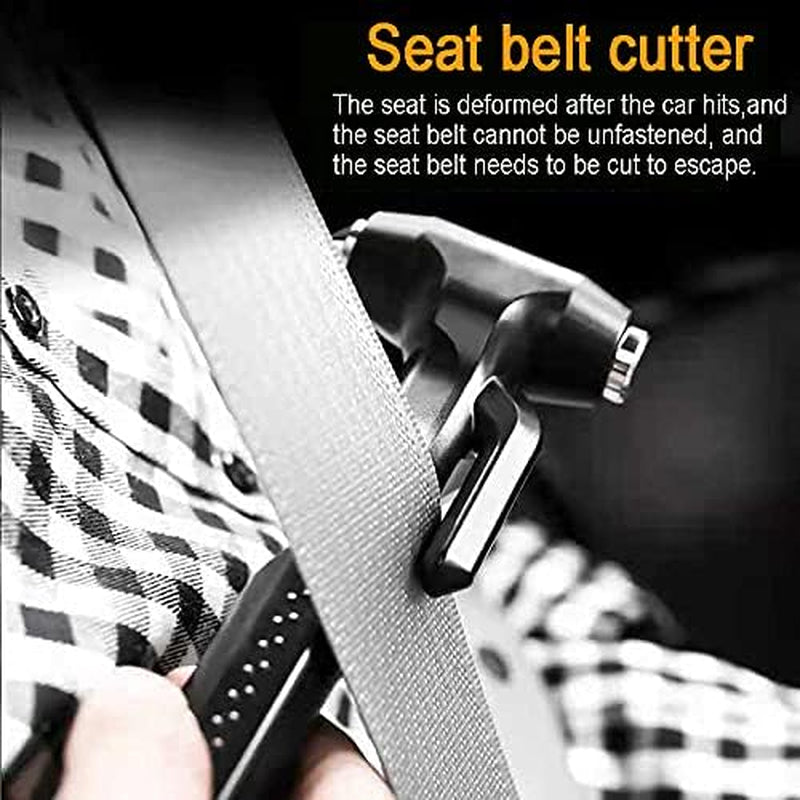 Window Breaker, Car Safety Hammer Life Saving Survival Kit with Heavy Carbon Steel Points and Hardened Sharp Car Window Breaker, Seatbelt Cutter Hammer，Auto Accident Life-Saving Rescue