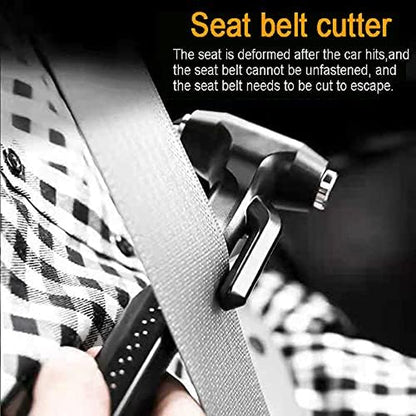 Window Breaker, Car Safety Hammer Life Saving Survival Kit with Heavy Carbon Steel Points and Hardened Sharp Car Window Breaker, Seatbelt Cutter Hammer，Auto Accident Life-Saving Rescue